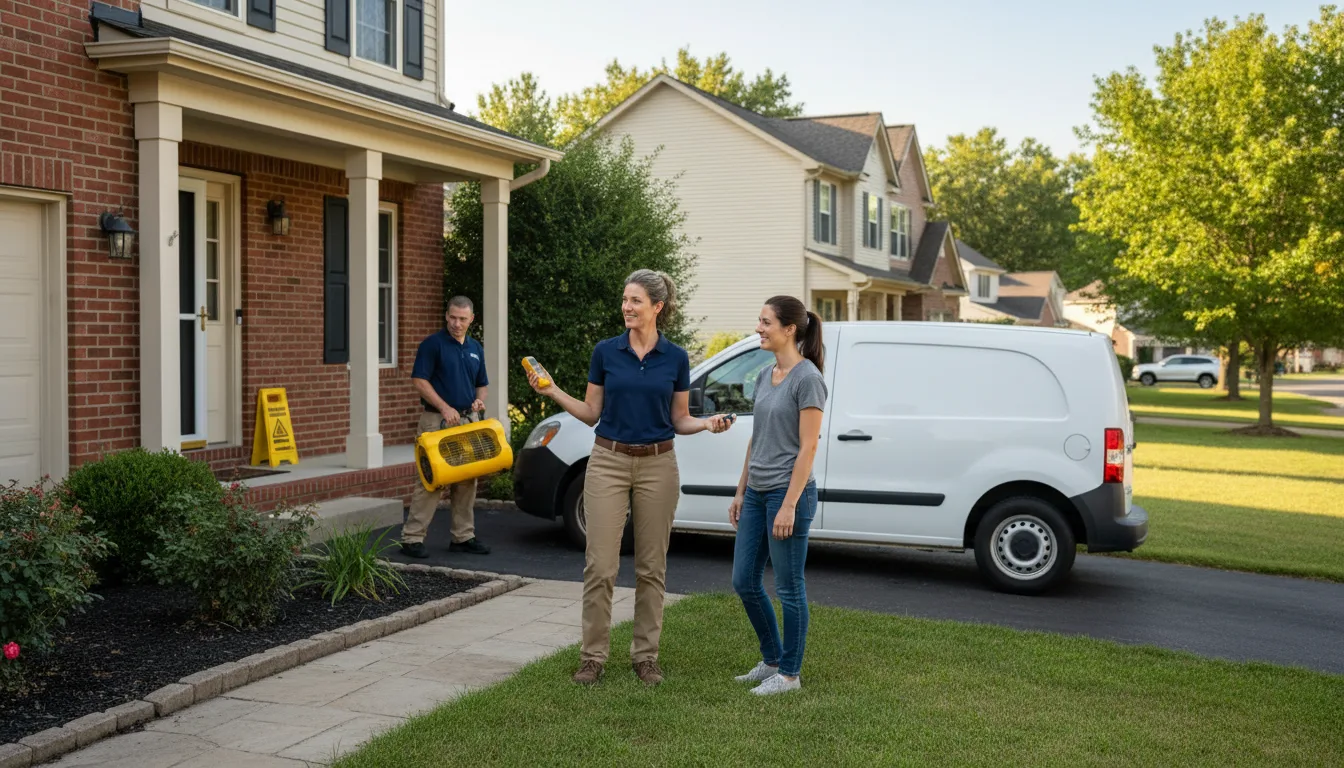 Residential water damage restoration in Verona, OH